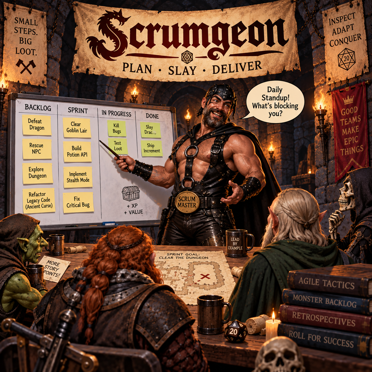 Scrumgeon - Scrum meets fantasy dungeon adventuring
